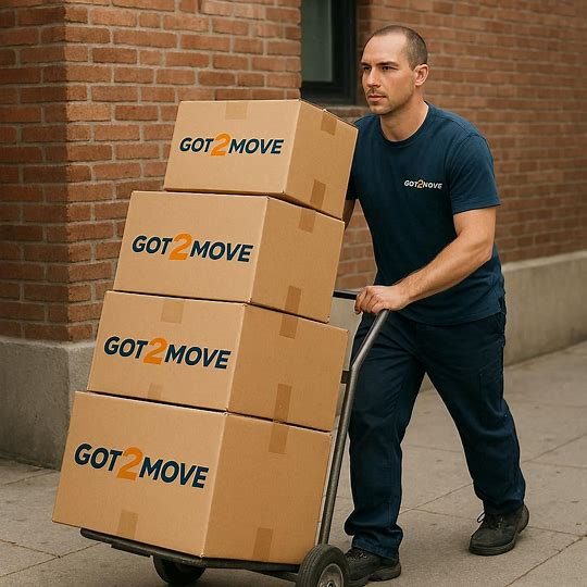 mover carrying boxes with belongings for a move from San Diego to San Francisco